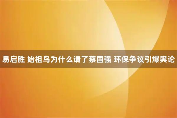 易启胜 始祖鸟为什么请了蔡国强 环保争议引爆舆论