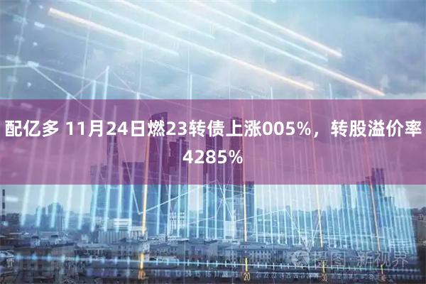 配亿多 11月24日燃23转债上涨005%，转股溢价率4285%