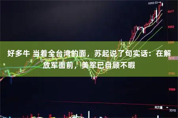 好多牛 当着全台湾的面,苏起说了句实话:在解放军面前,美军已自顾不暇